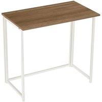 VOGREX White Wooden Folding Computer Desk Space Saving Office Work Table