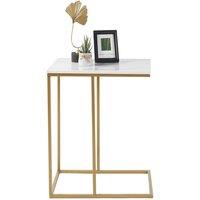ERGOVEXA Coffee Table Side Table White Marble Effect End Table Set Living Room
