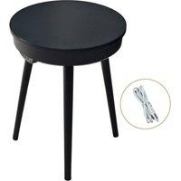 ERGOVEXA Side Table End Coffee Table Bluetooth Speaker Carbon Fiber Black