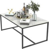 ERGOVEXA Elegant White Coffee Table Simple Modern Center Table Living Room