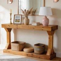 ERGOVEXA Couch Table Stable 2-tier Narrow Entrance Table Rustic Brown