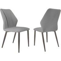 ERGOVEXA 2pcs Dining Chairs Stable High Side Chairs Legs Dark Grey Gun-grey