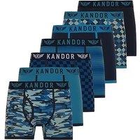 Kandor Men's Jeckers Boxers 7 Pack in Blue | Size: Medium