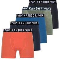 Kandor Men's Bambers Boxers 5 Pack in Orange | Size: Large