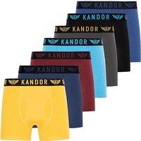 Kandor Men's Bambers Boxers 7 Pack in Yellow | Size: Large