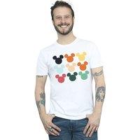 Disney Men's Mickey Mouse Heads Square T-Shirt in White | Size: 4XL