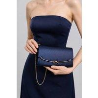 Vellin Women's Luxury Chic Bow Front Evening Bag for Weddings & Proms in Navy