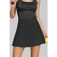 Women's Tennis Skort with High Waistband in Black | Size: Large