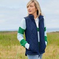 Lands' End Women's Womens Plus Insulated FeatherFree Onion Quilted Gilet in Navy | Size: 28-30