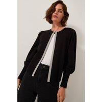Monsoon Women's Eden Trim Cardigan Black | Size: Small