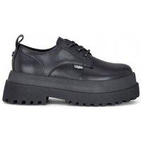 Infinity Leather Women's Buffalo Lace-Up Chunky Platform Derby Shoes - Pluto in Black | Size: 6.5