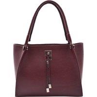 House of Leather Women's Grace Real Leather Handbag in Burgundy | Size: Large