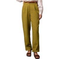 Celtic & Co Women's Tapered Pleat Front Pant in Khaki | Size: 16