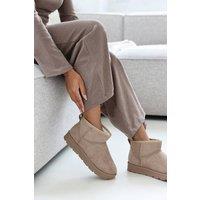 Where's That From Women's 'Felinia' Embroidery Detail Slip On Ankle Boots in Camel | Size: 4
