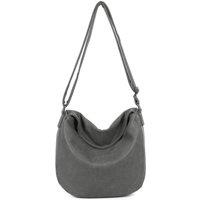 Woodland Leathers Women's Slouch Shoulder Bag, Long Strap Crossbody Hobo Bag in Grey