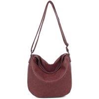 Woodland Leathers Women's Slouch Shoulder Bag, Long Strap Crossbody Hobo Bag in Burgundy