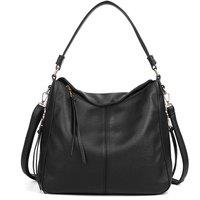 Woodland Leathers Women's Hobo Shoulder Bag in Black