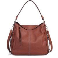 Woodland Leathers Women's Hobo Shoulder Bag in Dark Brown