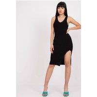 Love Lace Women's Black Pencil Dress with Stretch & Slit
