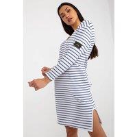 Love Lace Women's Blue Heart Neckline Long Sleeve Sweatshirt Dress in White | Size: Small