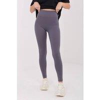 Love Lace Women's Ribbed High Waist Long Leggings for Training in Grey | Size: Small
