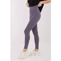 Love Lace Women's High Waist Ribbed Long Leggings for Sport Style 221811 in Grey | Size: Large