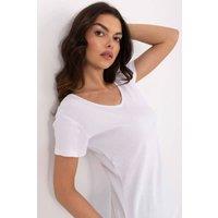 Love Lace Women's Casual Everyday Cotton Elastane Round Neck Tee in White | Size: Large/XL