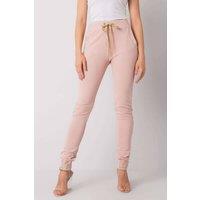 Love Lace Women's High Rise Rhinestone Cuff Tie Waist Sweatpants in Pink | Size: XL