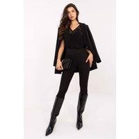 Love Lace Women's Long Ribbed High Waisted Tapered Leggings in Black | Size: XL