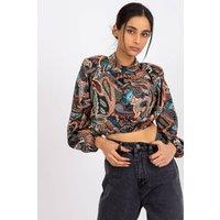 Love Lace Women's Everyday Long Sleeve Stand Collar Blouse in Brown