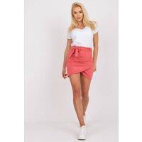 Love Lace Women's Asymmetrical Front Short Skirt With Tie Belt in Pink | Size: XL