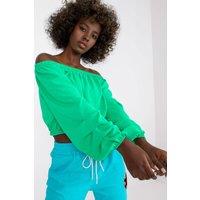 Love Lace Women's Shoulder Cut Long Wide Sleeve Blouse in Green