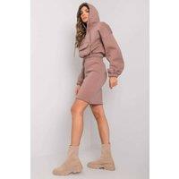 Love Lace Women's Everyday Hooded Sweatshirt & Skirt Set Style 160786 in Dusty Pink