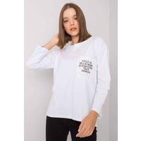 Love Lace Women's Cotton Blouse with Pocket for Everyday in White | Size: Large