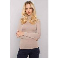 Love Lace Women's Long Sleeve Turtleneck Top for Everyday Wear in Beige | Size: Large