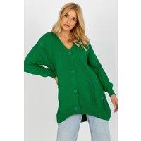 Love Lace Women's Button Down Heart Neck Cardigan with Long Sleeves in Green