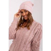 Love Lace Women's Style Winter Hat with Adjustable Strap Everyday Closure in Pink