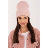 Love Lace Women's Comfort Fit Monochromatic Acrylic Beanie Hat with Front Patch in Pink