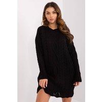 Love Lace Women's Texture Long Sleeve Mini Day Dress in Black
