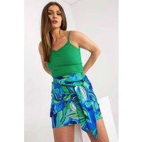 Love Lace Women's Mini Skirt Pencil Cut Decorative Trim in Blue | Size: Medium