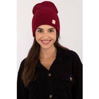 Love Lace Women's Classic Soft Acrylic Beanie Hat for Everyday Comfort & Style in Red