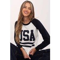Love Lace Women's Casual Slogan Sweatshirt Round Neck in Blue | Size: Small
