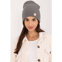 Love Lace Women's Classic Monochrome Acrylic Beanie Hat with Discreet Patch Everyday in Grey