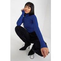 Love Lace Women's Fitted Long Sleeve Turtleneck Top Style 174726 in Blue | Size: Large/XL
