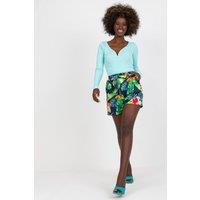 Love Lace Women's Navy Printed Casual Shorts with Elastic Waist in Blue | Size: Medium
