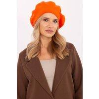 Love Lace Women's Classic Wool Beret Hat with Warm Fitted Stretch Style Everyday Wear in Orange