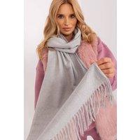 Love Lace Women's Warm Long Winter Scarf with Decorative Tassels Fringe in Grey