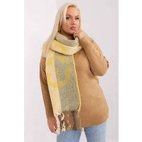 Love Lace Women's Long Polyester Striped Scarf with Tassels for Autumn Winter in Yellow