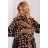 Love Lace Women's Elegant Touchscreen Gloves with Embroidered Flower Finger Detail in Beige | Size: Large/XL