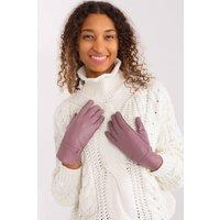 Love Lace Women's Elegant Two Material Gloves with Button Straps & Touchscreen Flower in Violet | Size: Large/XL